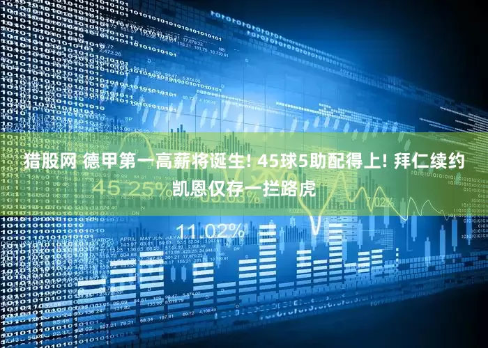 猎股网 德甲第一高薪将诞生! 45球5助配得上! 拜仁续约凯恩仅存一拦路虎